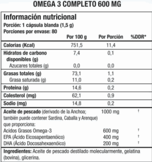 Omega-3 Jamieson 1000 mg (600 mg Omega-3) 80 Cápsulas Blandas - Imagen 2