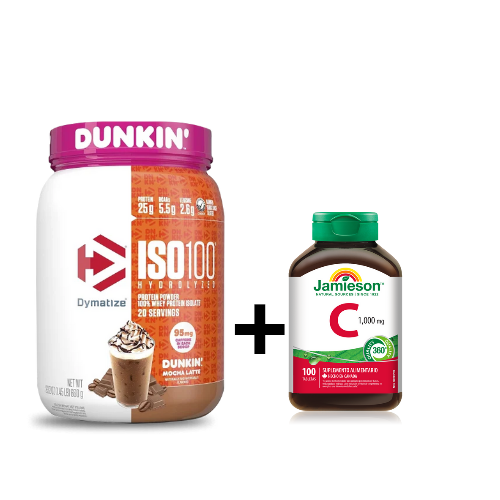Dymatize Dunkin's Mocka Latte 1.4LB + vitamina C Jamieson